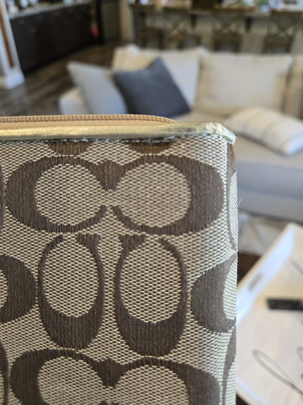 Coach Signature Kindle Case in Beige